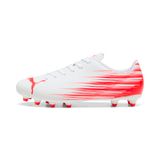 Puma Chaussures de football ATTACANTO II FG/AG pour homme, blanc-ultra rouge, pointure 44