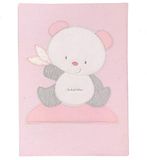 Andy & Helen 2/501Cd03_R babydeken, geborduurd piquet, roze