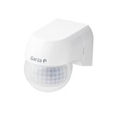 Garza - Mini infrarood bewegingsmelder voor binnen en buiten, beschermingsklasse IP44, tijd en helderheid instelbaar, detectiehoek 180°, wit