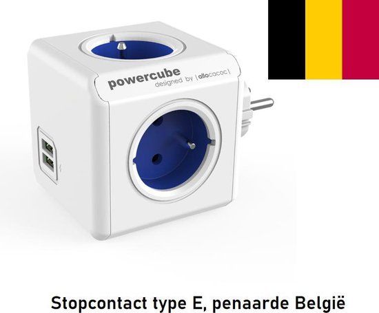 PowerCube Original DUO USB - Blue - Type E (Belgium)