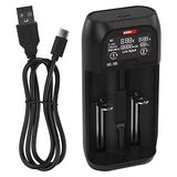 EMOS Universele batterijlader voor AAA, AA, C, SC accu/smart-oplader voor Li-ion, LiFePO4, NiMH, NiCd batterijtypes + USB-kabel 5 V/2 A N9221