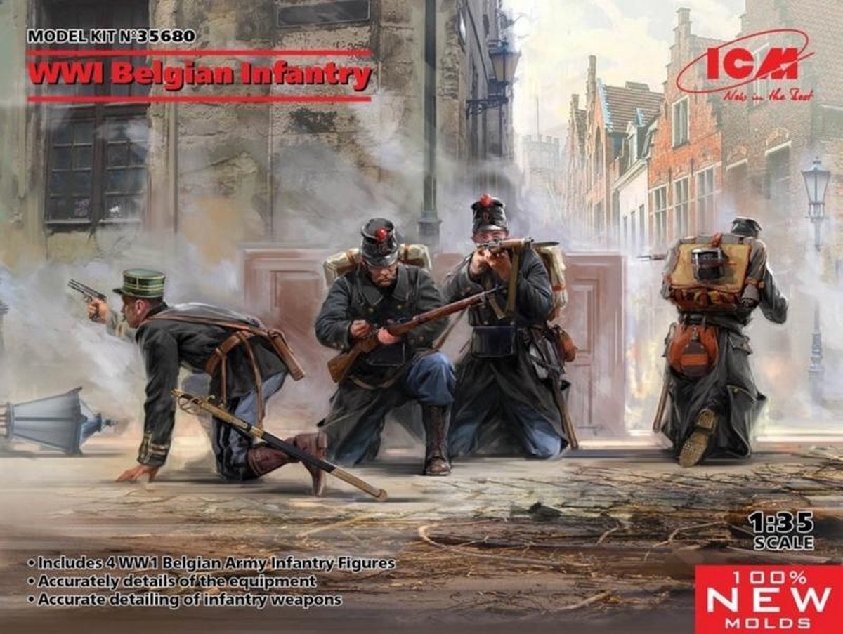 ICM 35680 WWI Belgian Infantry (100% nieuwe molds) - 1:35 - nieuw