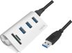 LogiLink CR0045 USB 3.0-hub 3 + 2 poorten Met aluminium behuizing, Met ingebouwde SD-kaartlezer Zilver