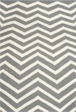 Safavieh Cambridge CAM714 Vloerkleed voor binnen, handgemaakt, voor woonkamer, slaapkamer of elk interieur, donkergrijs/ivoor, 152 x 244 cm