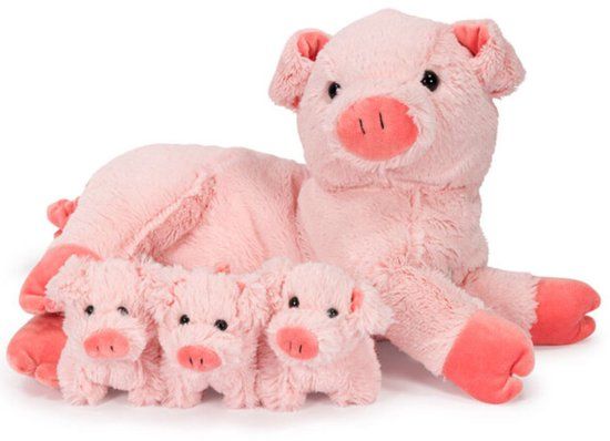 4KidsOnly Noxxiez Pluche Familie - Mama met 3 Baby's - Varken