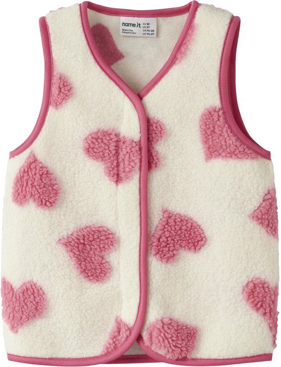 NAME IT - NMFLARA TEDDY VEST - Meisjes - Vesten - Maat 80 - Polyester - Antique White
