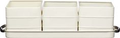 Living Nostalgia KitchenCraft Living Nostalgia Indoor Metalen Kruidenpotten en Schotel Set - Antique Cream