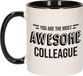Bellatio Decorations Shoppartners Bv 1x stuks collega cadeau mok / beker met tekst you are the most awesome colleague - zwart - personeel kado mokken / bekers