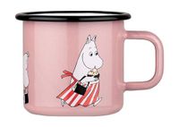 Muurla Moominmamma Retro geëmailleerde mok, 0,37 l, roze