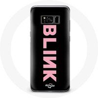 Maniacase Hoesje voor Samsung Galaxy S8 Plus Blink Fandom Blackpink Pink Logo Zwarte Achtergrond
