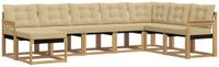vidaXL Hoek loungeset Wit en Beige Acacia Hout 2 zitplekken