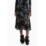 Desigual meerkleurig jacquard midi rok met print