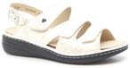 Finn Comfort PRAIA - Wijdte H Platte Sandalen Dames Leer Champagne Maat 38