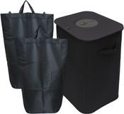 Relaxdays Statiegeld prullenbak - 100 l - 2 tassen - zwart