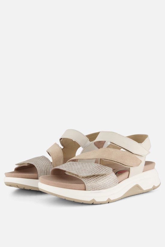 Gabor 86.882.61 Rolling Soft Sandalen Beige Met goud Leer Dames - Beige/Goud - 42