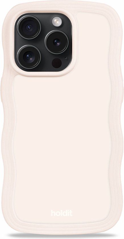 Holdit Wavy Case geschikt voor Apple iPhone 15 Pro - Light Beige