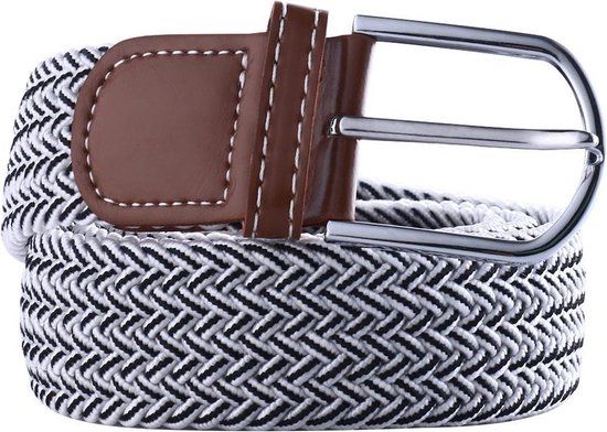 Go Go Gadget - Elastische Geweven Riem | Gevlochten | Rekbaar | Stripes | Zwart/Wit