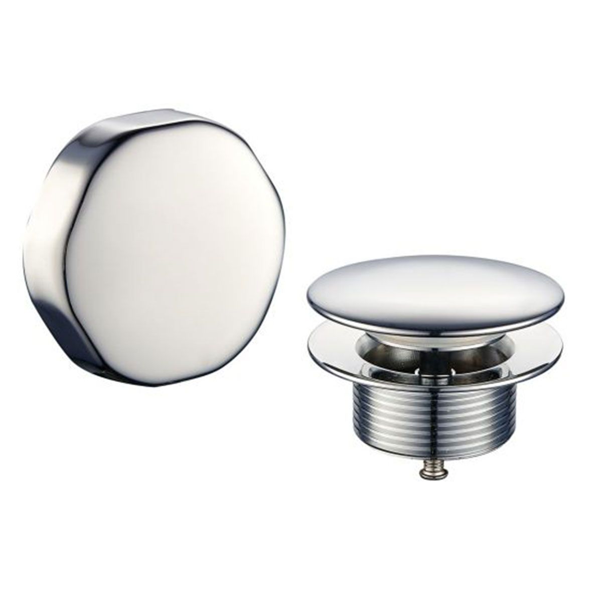 Wiesbaden Badoverloopcombinatie Chroom Knop/Plug chroom