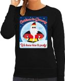 Bellatio Decorations Foute Duitsland Kersttrui / sweater - Christmas in Germany we know how to party - zwart voor dames - kerstkleding / kerst outfit S