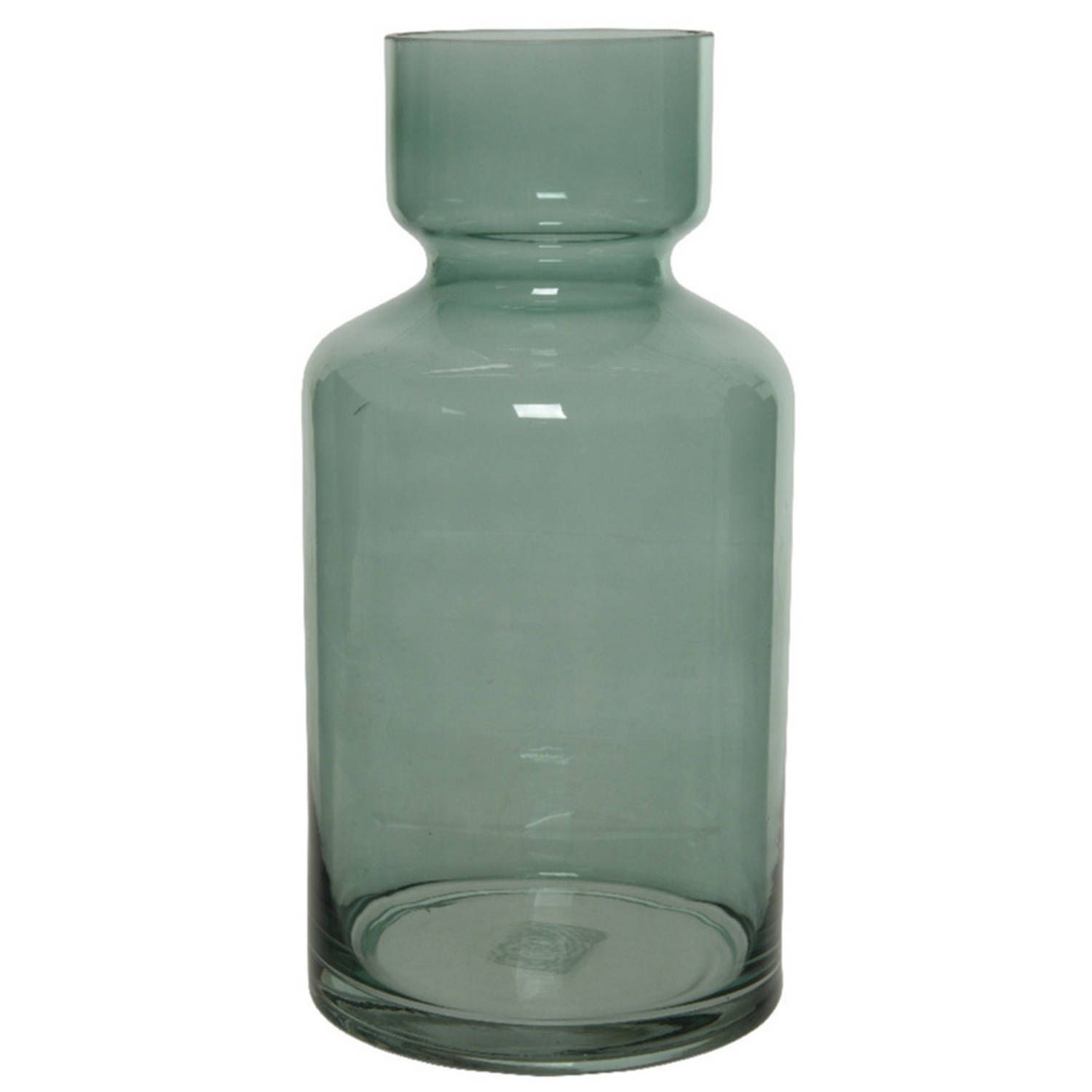 Decoris Groene vaas/bloemenvaas 6 liter glas 15 x 30 cm - Groen