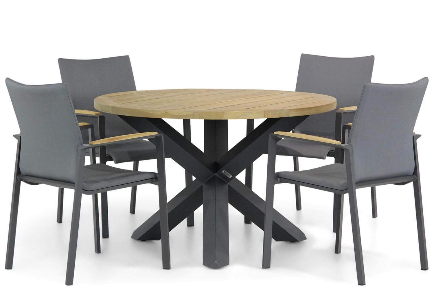 Lifestyle Garden Furniture Lifestyle Brandon/Rockville 120 cm rond dining tuinset 5-delig - 7423614884874
