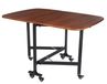 Table pliante Table pliante/Table à manger - Table à manger pliable sur roulettes - 120x80x75 cm - Capacité de charge 100 kg - 6 roulettes avec frein - Aspect bois, marron/noir