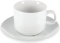 Unyqoos® Stapelbare ronde witte onderzetters voor 200 ml theekopjes set van 12