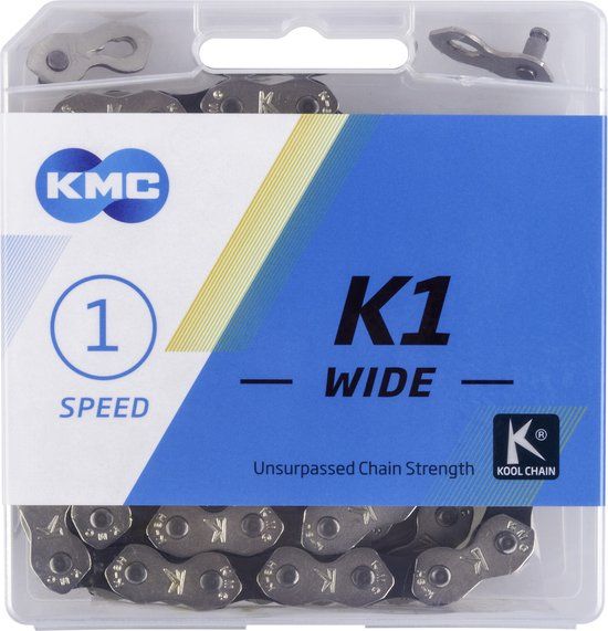 KMC K1 fietsketting 1/2x1/8 112 schakels zilver/zwart
