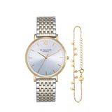 Victoria Hyde London Victoria Hyde - "Primrose Classic Bicolor" cadeauset - Dames Horloge geschenkset - Dames Regal cadeauset met gratis goudkleurige armband - Polshorloge - Analoog - 33mm Doorsnee - zilver goud - met Cadeauverpakking