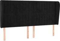 vidaXL Hoofdbord met randen 163x23x118/128 cm fluweel zwart
