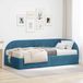 vidaXL Cadre de lit d'angle avec matelas bleu velours 100 x 200 cm