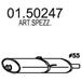 MTS 01.50247 Silencieux Intermédiaire Longueur: 1620mm