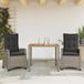 Maison Exclusive - Salon de jardin 3 pcs coussins gris résine tressée