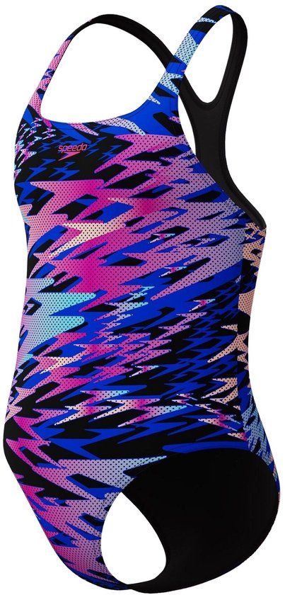 Speedo H-Boom Print Medalist 1 Piece Meisjes Sportbadpak - Zwart/Roze