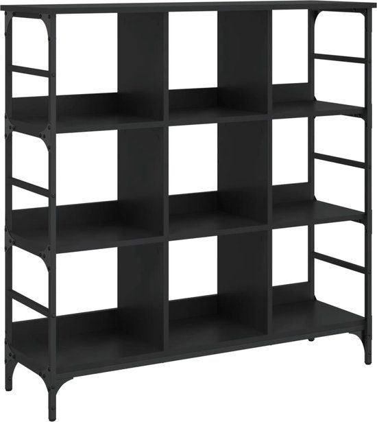 vidaXL Dressoir - Zwart - 102x32x103,5 cm - Bewerkt hout