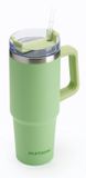 Muitomas Reismok - Travel Mug - Dubbele geïsoleerde wand - Praktisch rietje & handvat - 900ml - Zwart