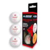 Donic-Schildkröt 608334 Exclusieve Tafeltennisballen, 3 Sterren, Poly Kwaliteit 40+, 3 Stuks in Doos, Wit