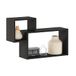 Furinno Rossi Interweave Wandsteun, zwevend decoratief rek, set van 2, espresso