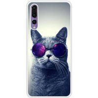Panda Bedrukt siliconen hoesje compatibel met P20 Pro Chat à lunette
