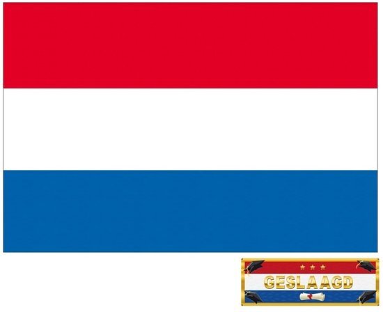 Shoppartners Voordelige Nederlandse vlag voor geslaagd / afgestudeerd feestje - incl. gratis sticker