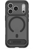 DECODED Hybride Hoesje met 360° Standaard voor iPhone 18 Pro / 17 Pro - Geschikt voor MagSafe - Valbescherming tot 3 meter - Schokbestendige Bumpers - Glazen Cameraknop in Bijpassende Kleur - Frosted Black