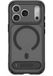 DECODED Hybride Hoesje met 360° Standaard voor iPhone 18 Pro / 17 Pro - Geschikt voor MagSafe - Valbescherming tot 3 meter - Schokbestendige Bumpers - Glazen Cameraknop in Bijpassende Kleur - Frosted Black