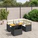 Maison Exclusive - Ensemble de meubles de jardin 5 pièces avec canapé et coussins, noir, en polyrotin