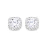 LUXENTER LIAWE Legering Glanzende Zirconia Zilveren Afwerking Witte Kleine Oorbellen Glanzende Stijl