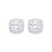 LUXENTER LIAWE Legering Glanzende Zirconia Zilveren Afwerking Witte Kleine Oorbellen Glanzende Stijl