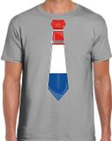 Bellatio Decorations Verkleed shirt voor heren - Stropdas Nederland - Grijs - Katoen - L
