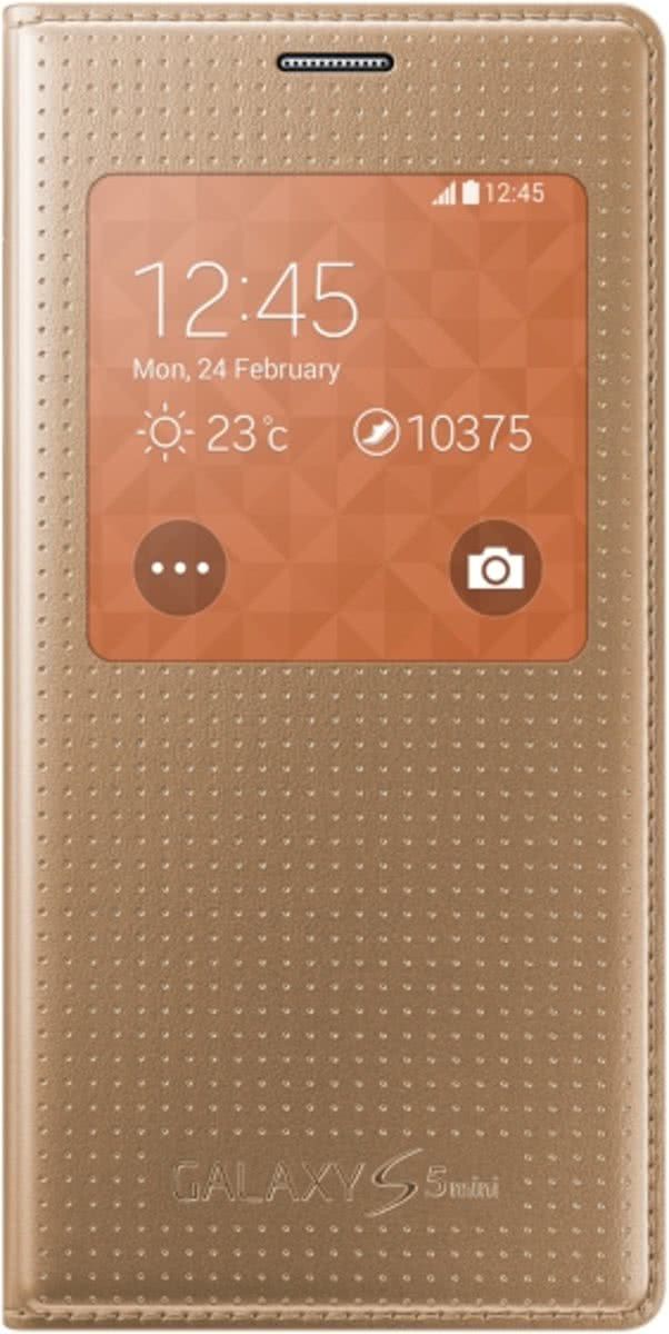 Samsung S View Cover Leder voor Galaxy S5 Mini - Geel