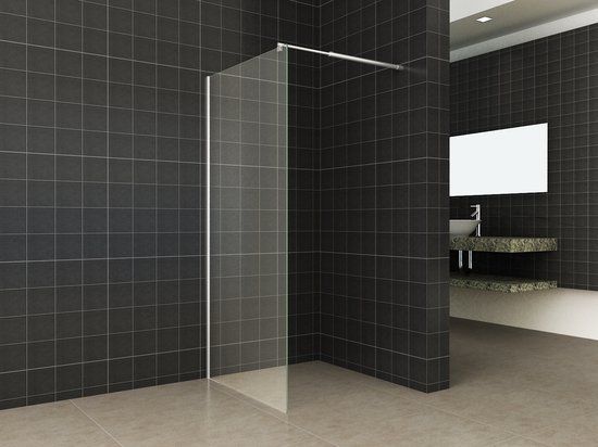 Xellanz Excellence Eco Zijwand voor Nisdeur 90x195cm - Transparant Glas - Chroom Profiel