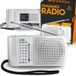 Retoo Radio portable FM AM SW de cuisine, radio compacte pour la cuisine avec antenne télescopique, haut-parleur de 2,5 pouces, prise casque, mini-radio, fonctionne sur piles, idéal pour la maison