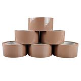 RAYLU PAPER® - Papierrollen, plakband voor het verpakken van verzenddozen, robuust en extra sterk, 66 m x 50 mm breed (6 stuks, bruin)